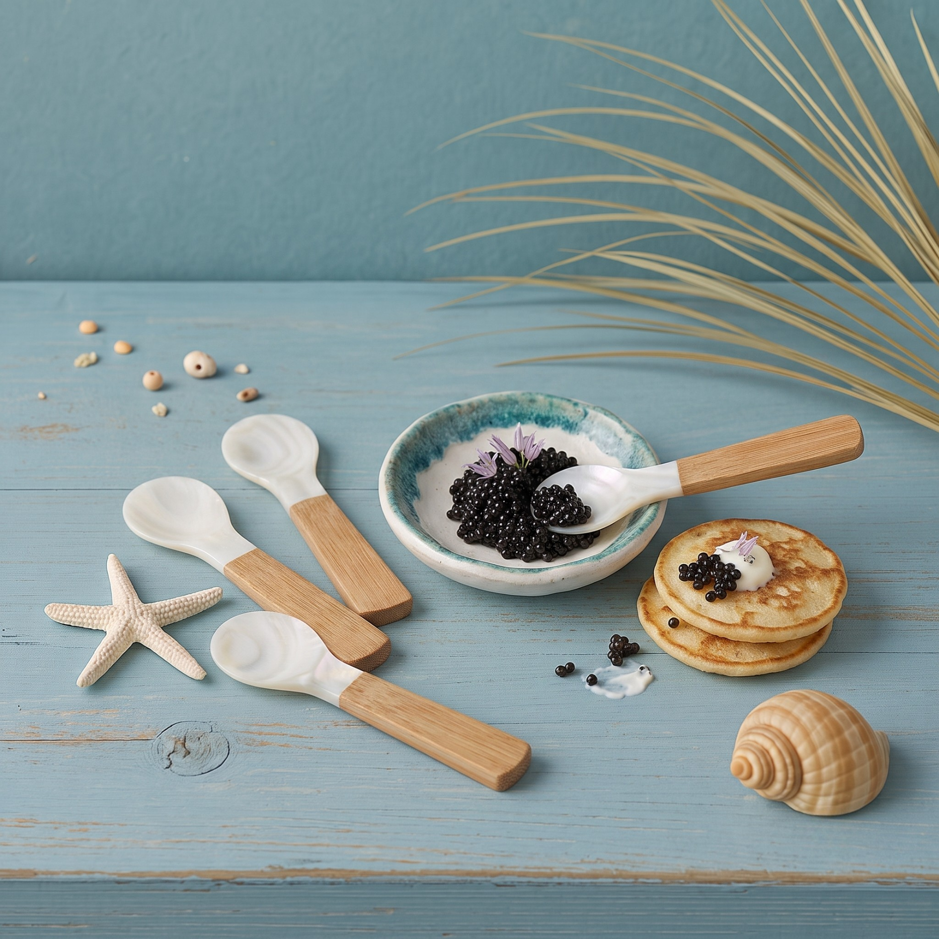 Seashell & Bamboo Spoons, Small, Set of 4 - Image 2