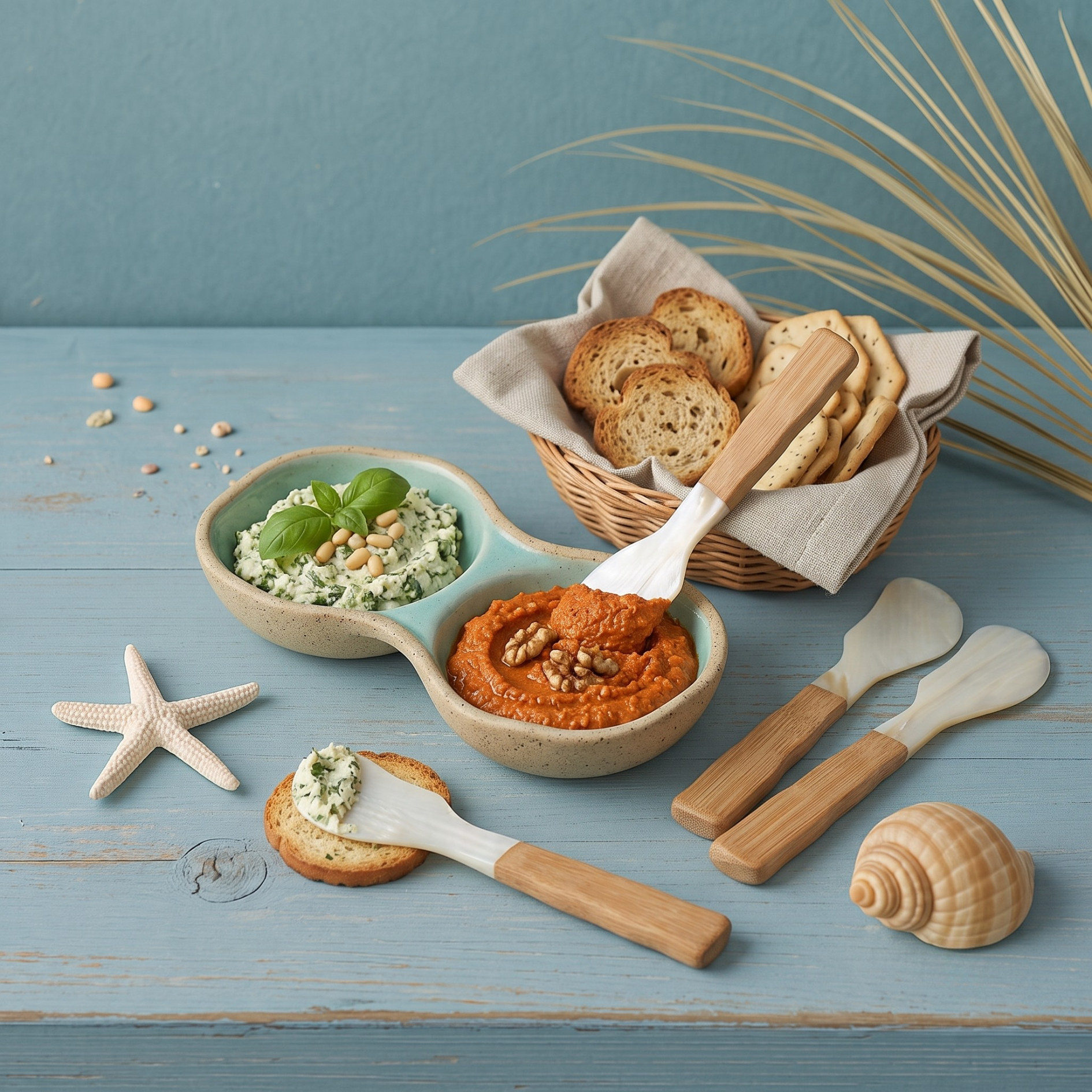 Seashell & Bamboo Spreaders, Set of 4 - Image 2