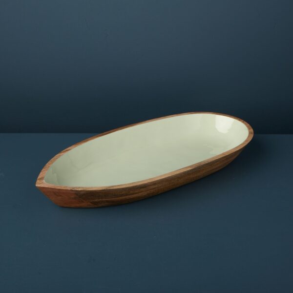 Grand bol ovale Madras, Menthe - Image 3