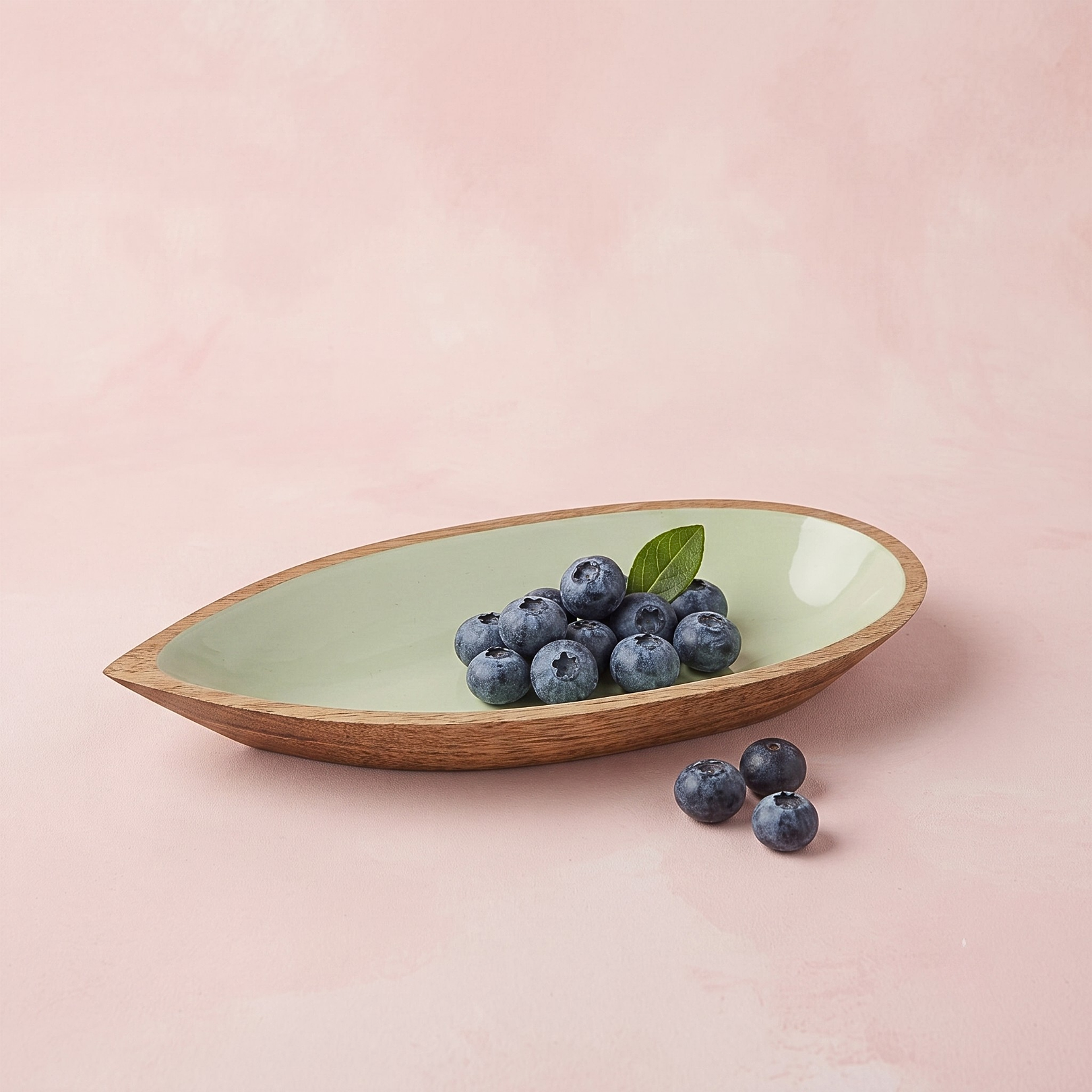 Grand bol ovale Madras, Menthe - Image 2
