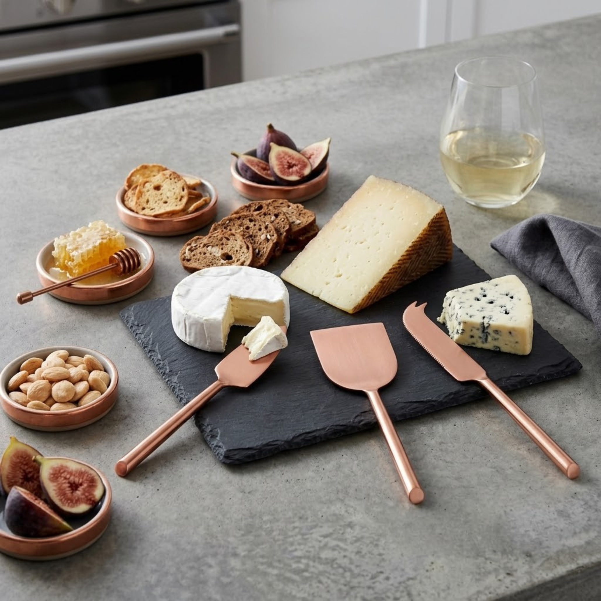 Matte Copper Cheese Set in gift box - Image 3