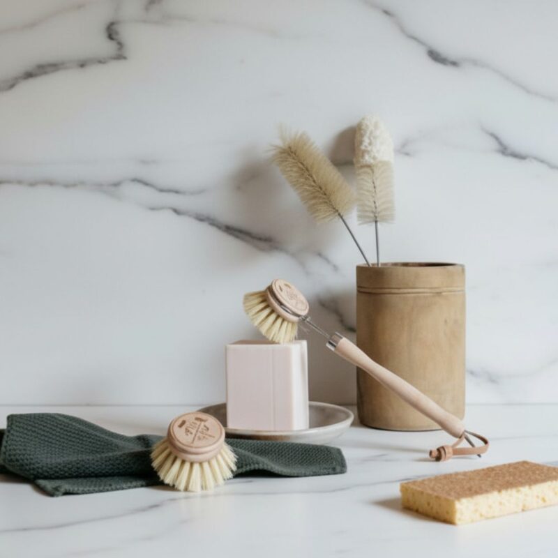 NATURAL Andree Jardin Dish Washing SET/ Grapefruit & Rose bar w/ sponge