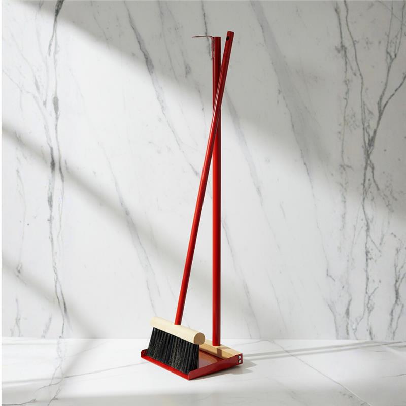 Andree Jardin "Mr & Mrs Clynk" Large Complet Dustpan & Hand Brush RED