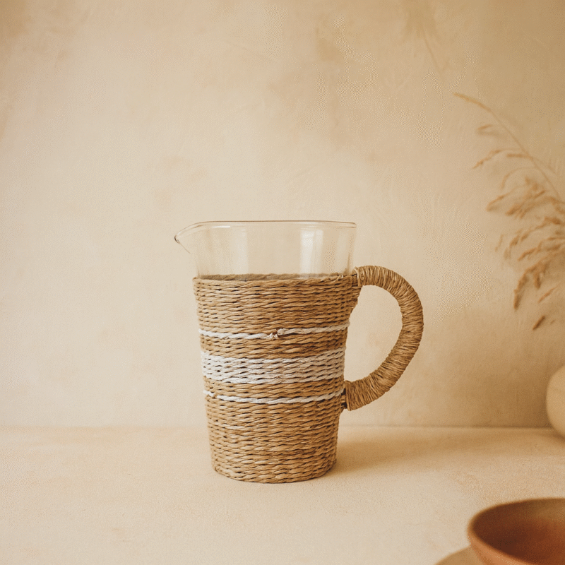 Seagrass White Stripe Pitcher