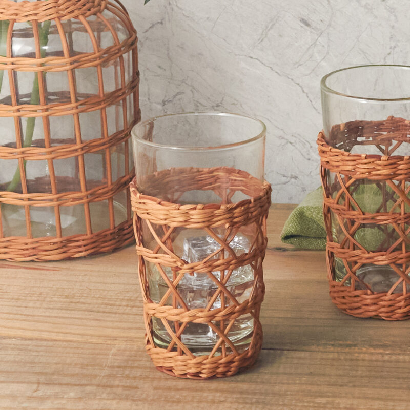 Grand verre Cage en rotin