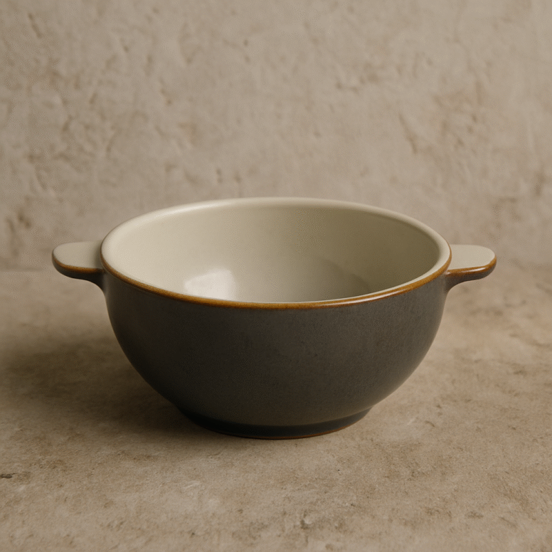 Petit Bol avec anse - Poterie Renault (0,25 L) - Marron