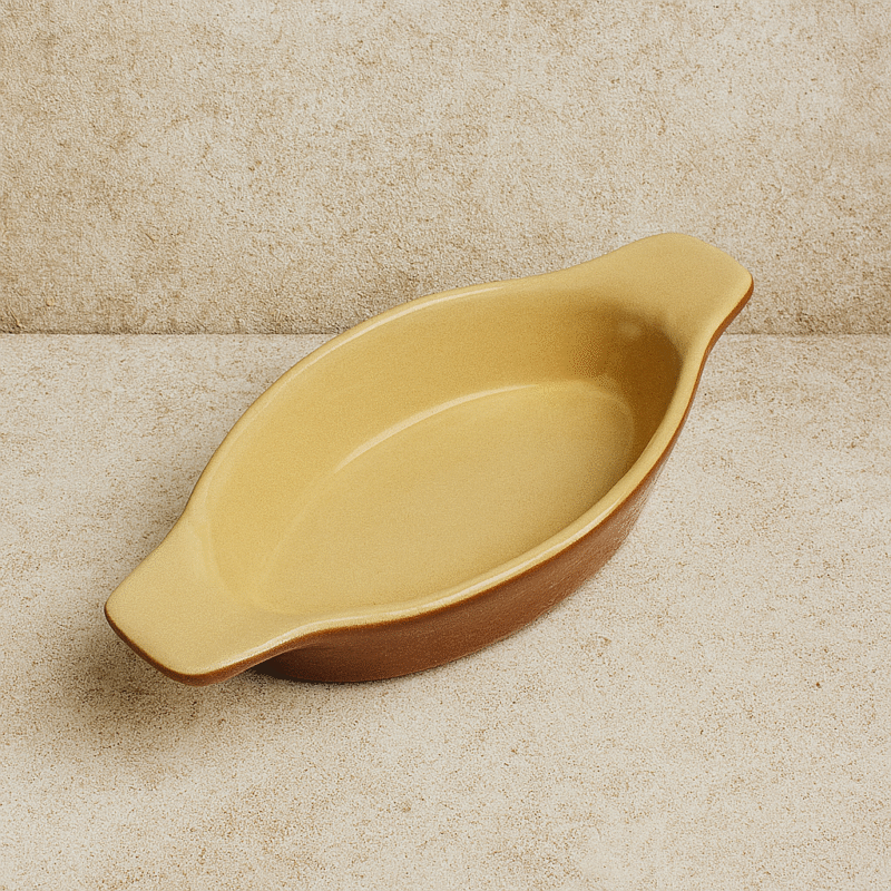 Poterie Renault Handled Oval Dish (0.30 L) White
