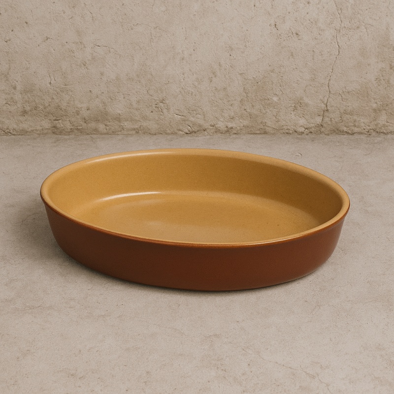 Plat ovale - Poterie Renault (Grand - 1,2 L) - Marron