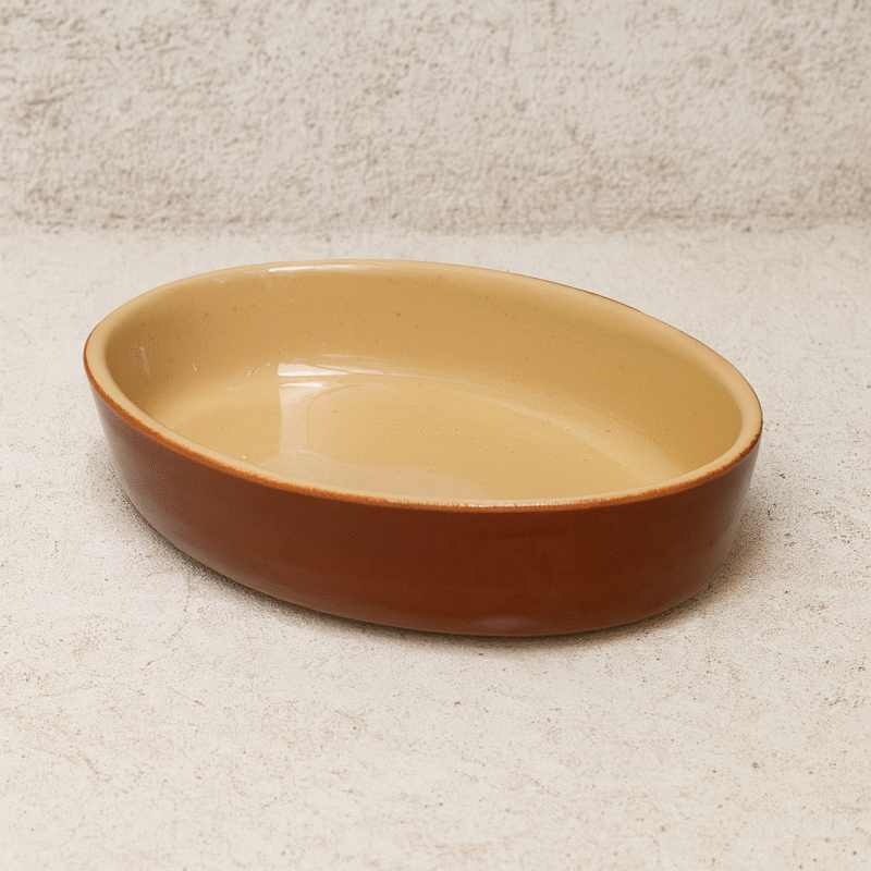 Plat ovale - Poterie Renault (Petit - 0,25 L) - Marron