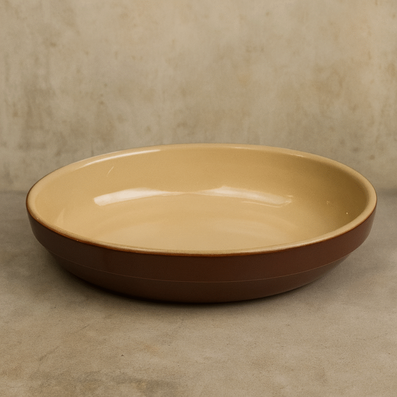 Plat ovale à rebord - Poterie Renault (2,5 L) - Marron