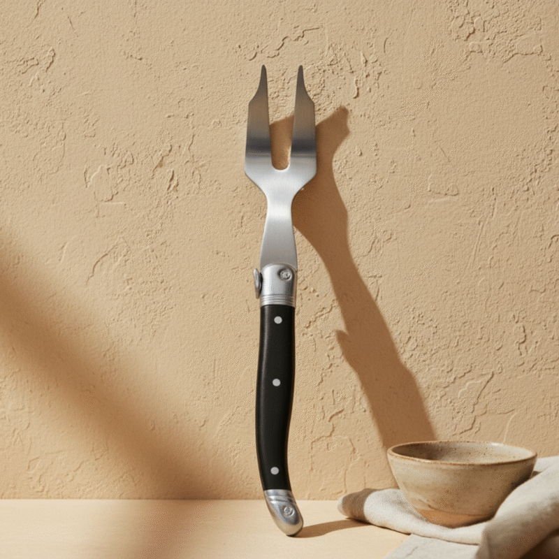 Laguiole Mini Cheese Fork, Black