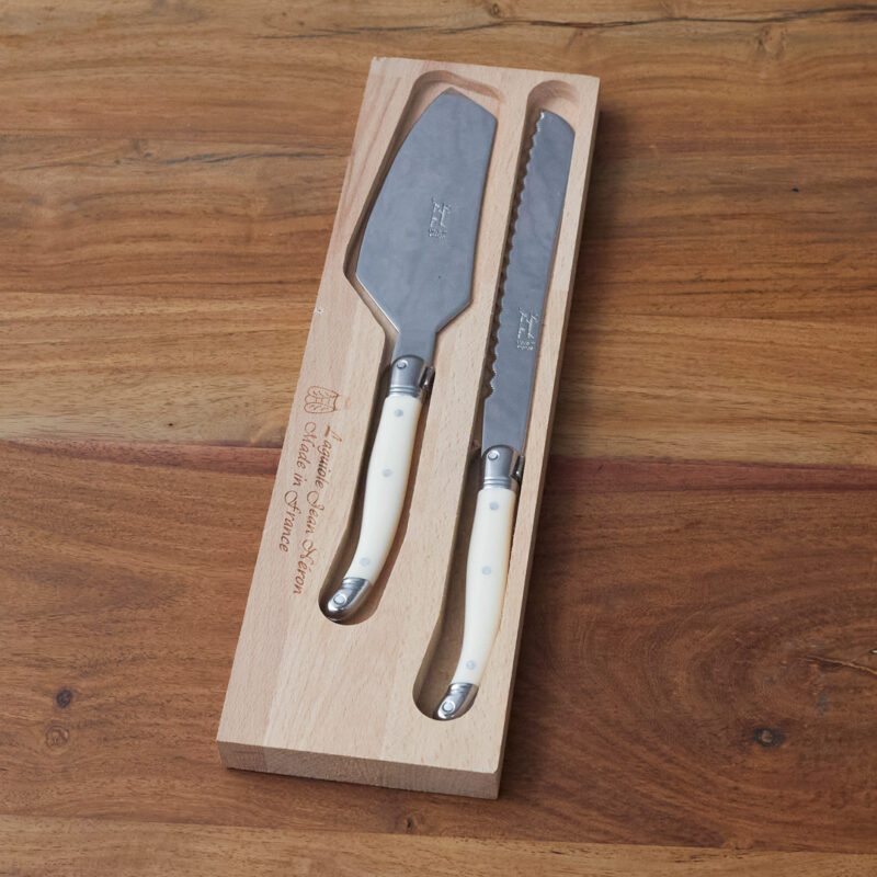 Set de Service à Gâteau Laguiole, Ivoire dans Boîte en Bois