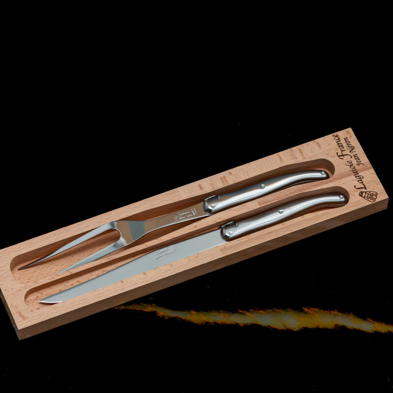 Set de Sculpture Laguiole, Platine Acier Inoxydable dans Boîte en Bois