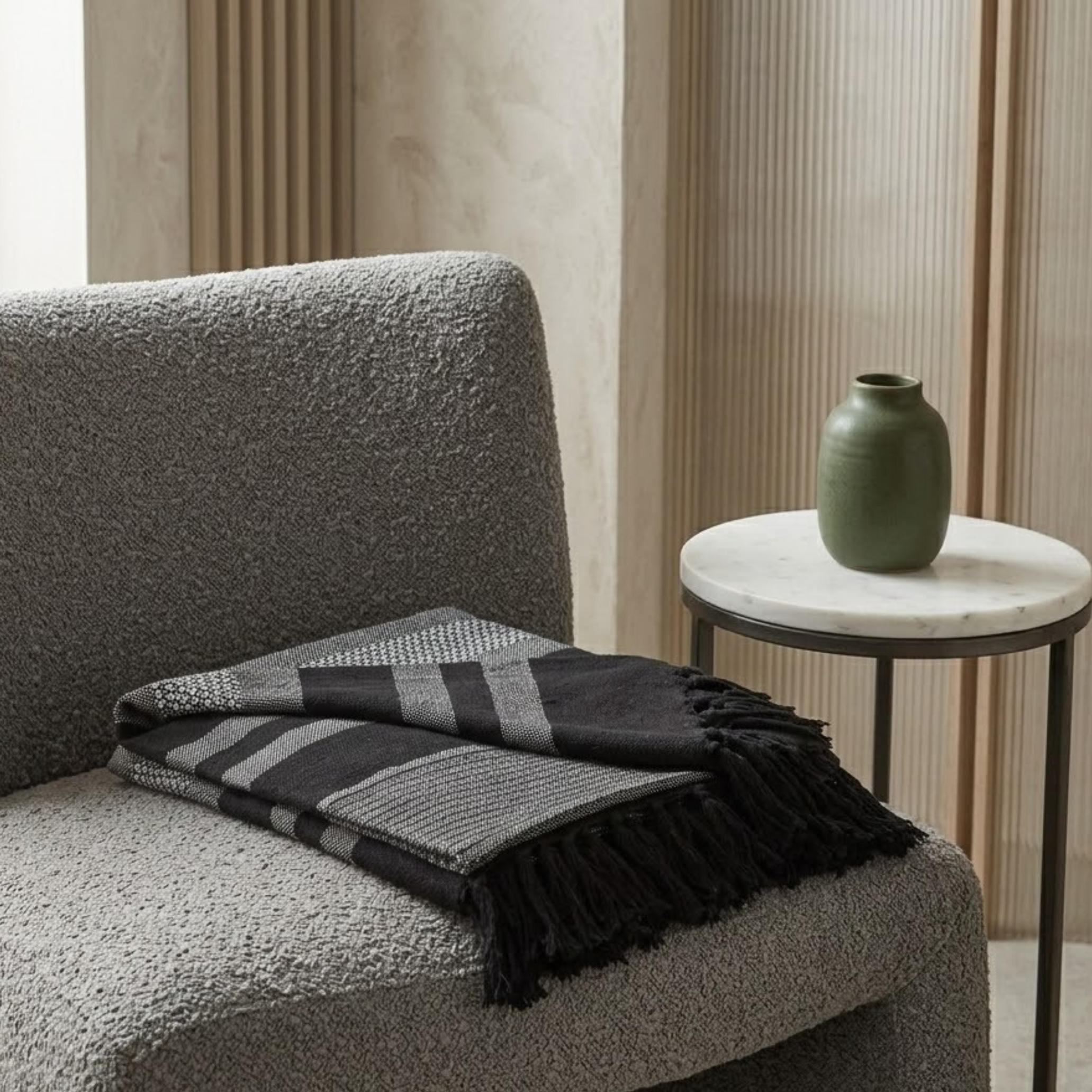 Keni Recycled Throw, Black - Image 2