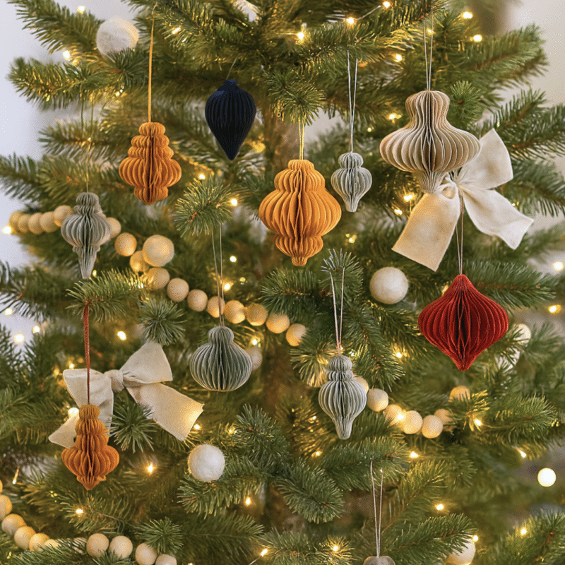 Decorations en accordéon en papier recyclé, Lot de 10