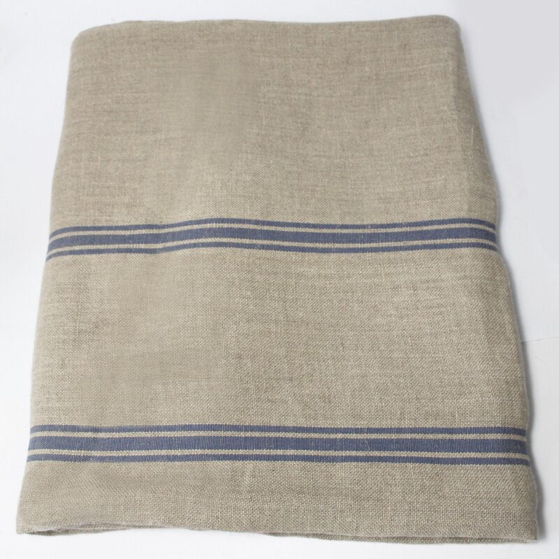 Nappe rectangulaire en lin belge Thieffry, Bleu