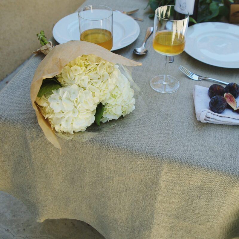 Nappe ronde en lin belge Thieffry, Naturel
