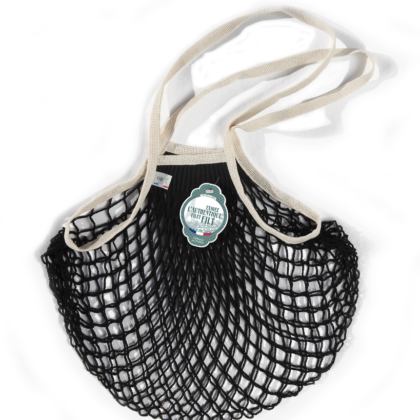 Sac en coton Filt noir avec poignées ivoire, Moyen - 220NOIR.ECRU