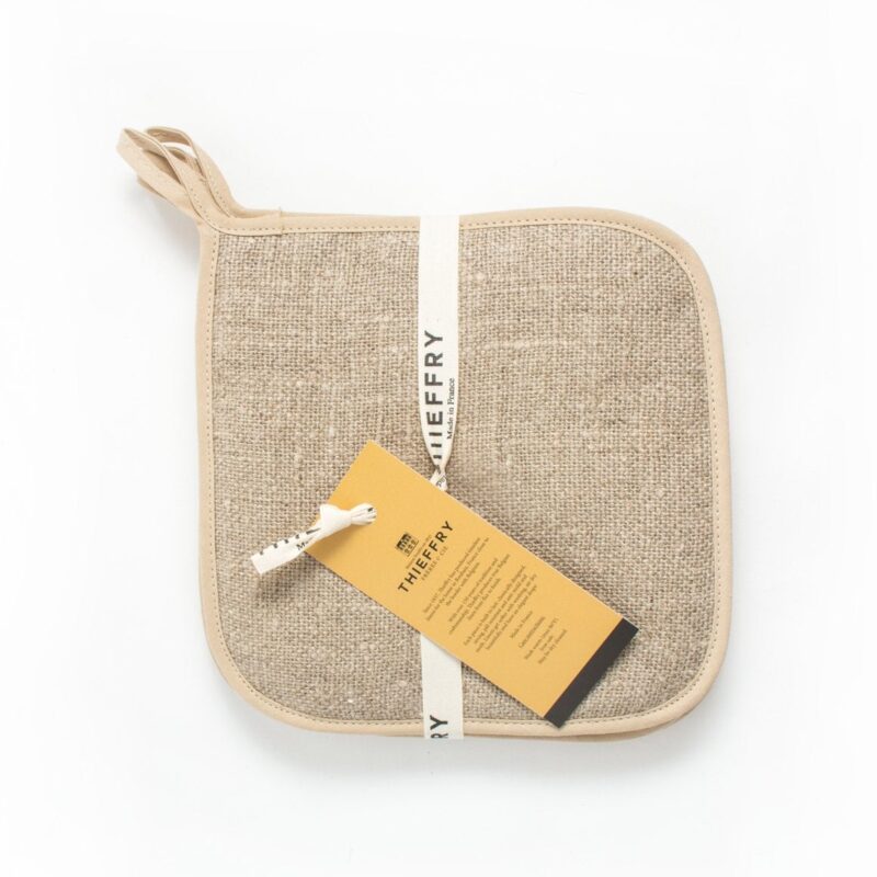 Thieffry Belgian Linen Potholder, Raw Natural