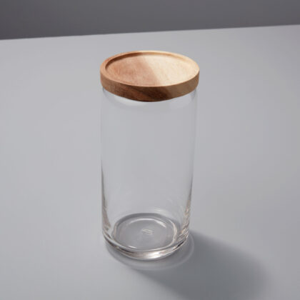 Glass & Acacia Canister, Large