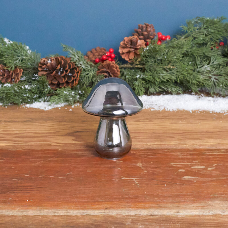 Onyx Luster Glass Mushroom, Medium