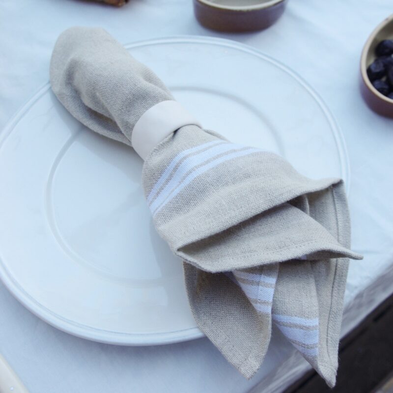 Serviettes en lin belge Thieffry, Blanc, Lot de 4