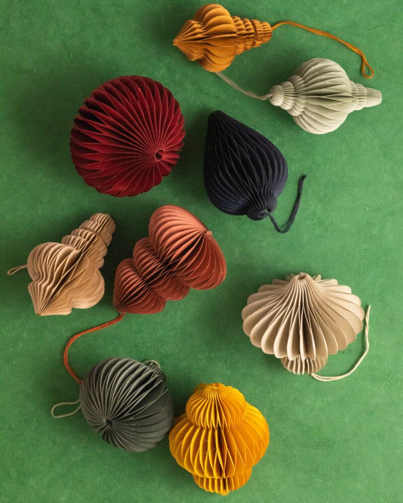 Recycled Paper Accordion Ornaments Set of 10 - Image 7