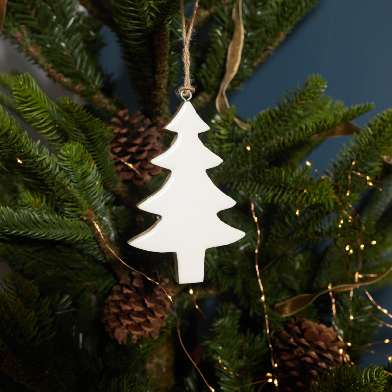 Mango Wood & Enamel Tree Ornament, Large