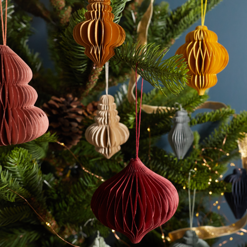 Recycled Paper Accordion Ornaments Set of 10 - Image 6
