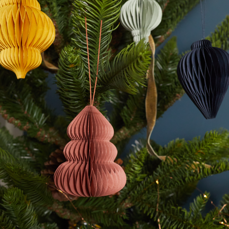 Recycled Paper Accordion Ornaments Set of 10 - Image 10