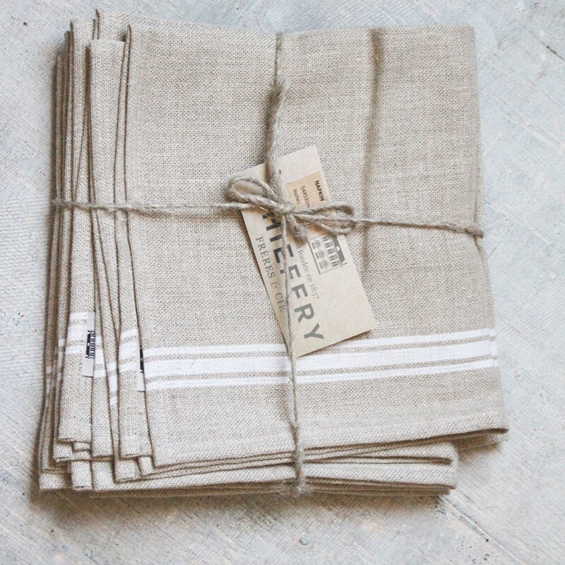 Thieffry Belgian Linen Dishtowel, White