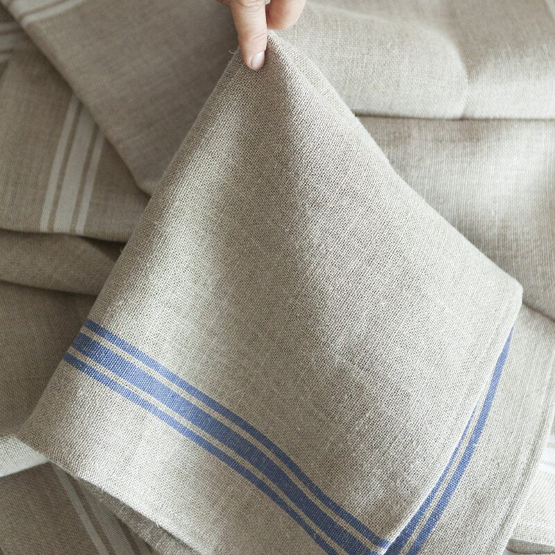 Thieffry Belgian Linen Dishtowel, Blue