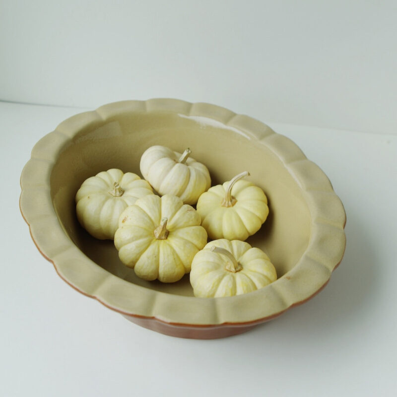 Plat à tarte ovale Petit - Poterie Renault (0,8 L) - Marron