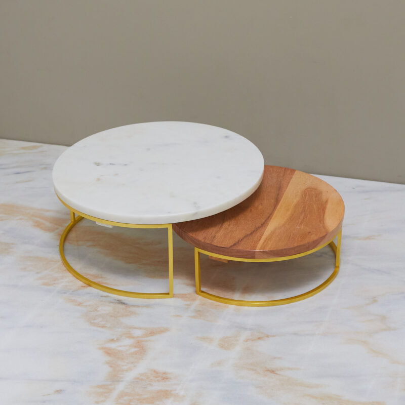 Garnet Raised Platters, Nested Set of 2