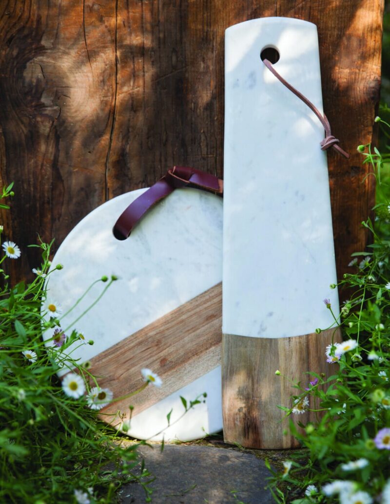 White Marble & Wood Long Rectangular Board - Image 2