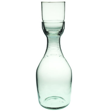Recycled Glass Ripple Carafe Set, Large