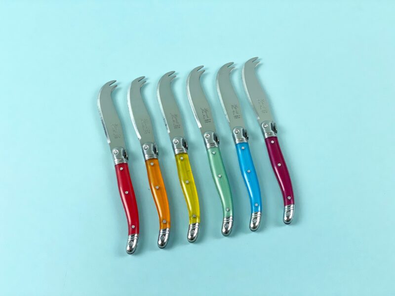 Laguiole 12 Piece Mini Fork Tipped Cheese Knife Set, Rainbow - Image 2