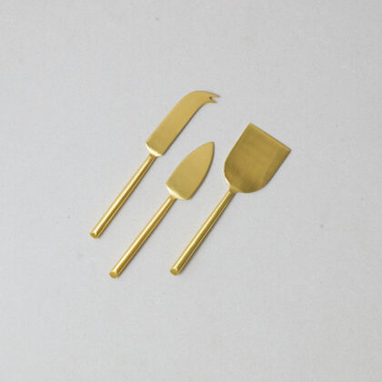 Matte Gold Cheese Knives, Set of 3