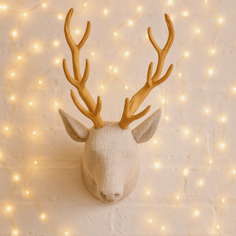 Tête de cerf scintillante en coton