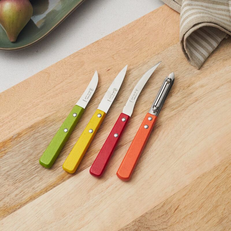 La Fourmi Outils de cuisine en bois colorés, lot de 4