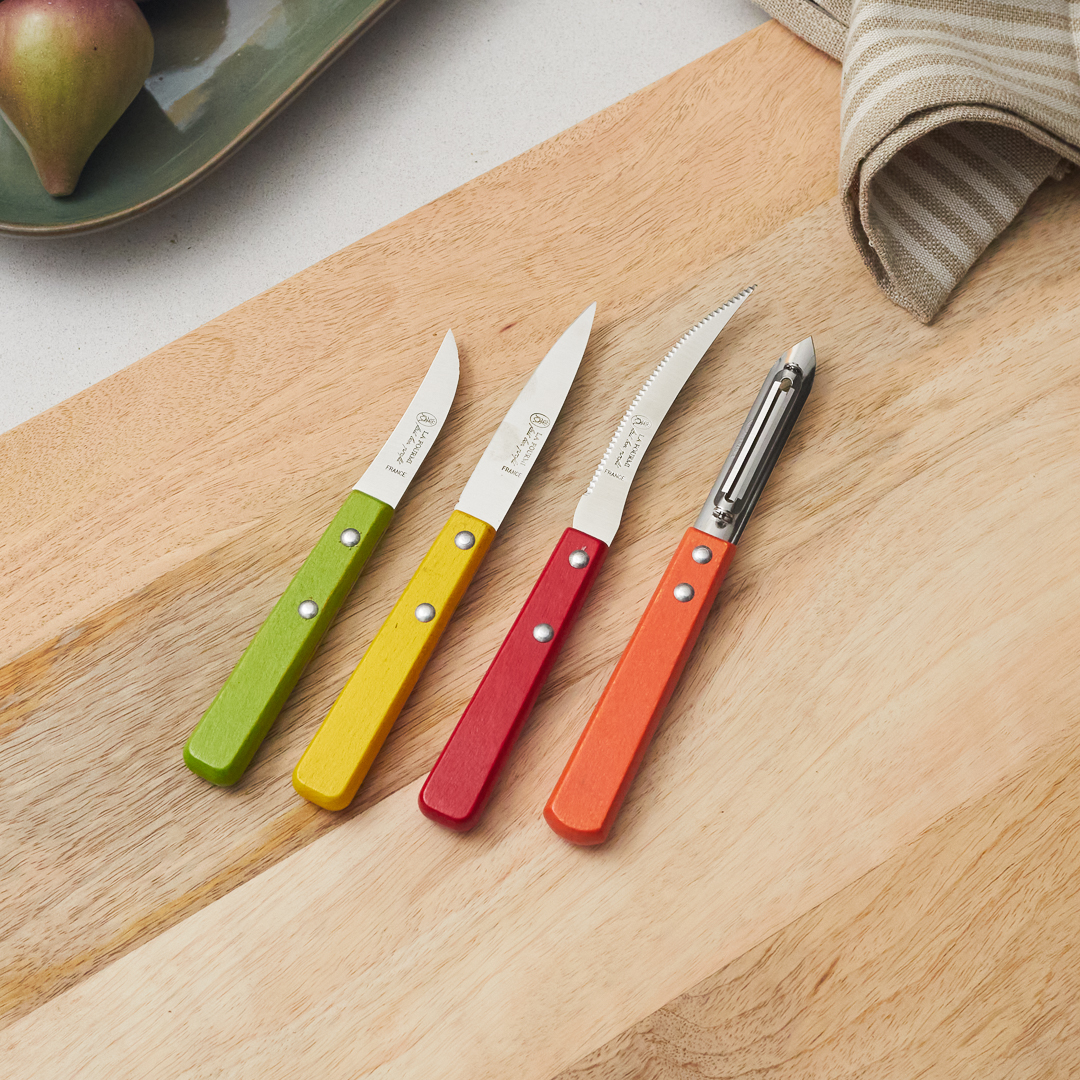 La Fourmi Outils de cuisine en bois colorés, lot de 4