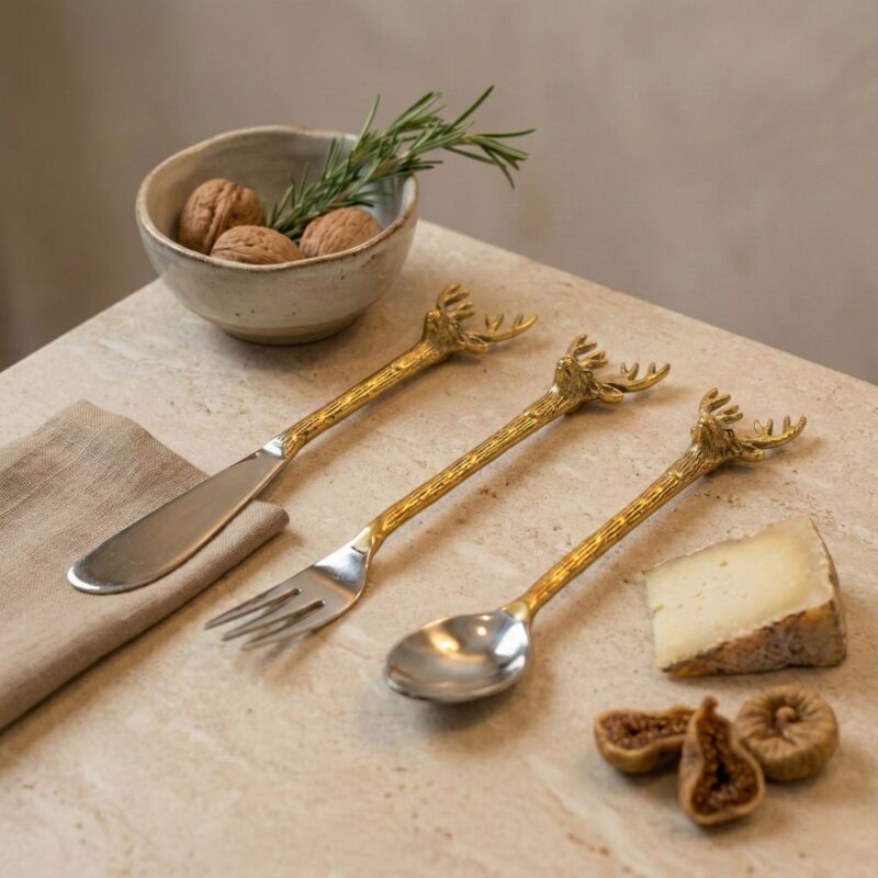Set de couverts à fromage en forme de cerf
