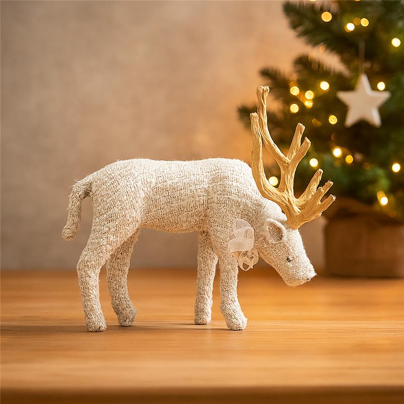 Cotton Glitz Small Grazing Reindeer