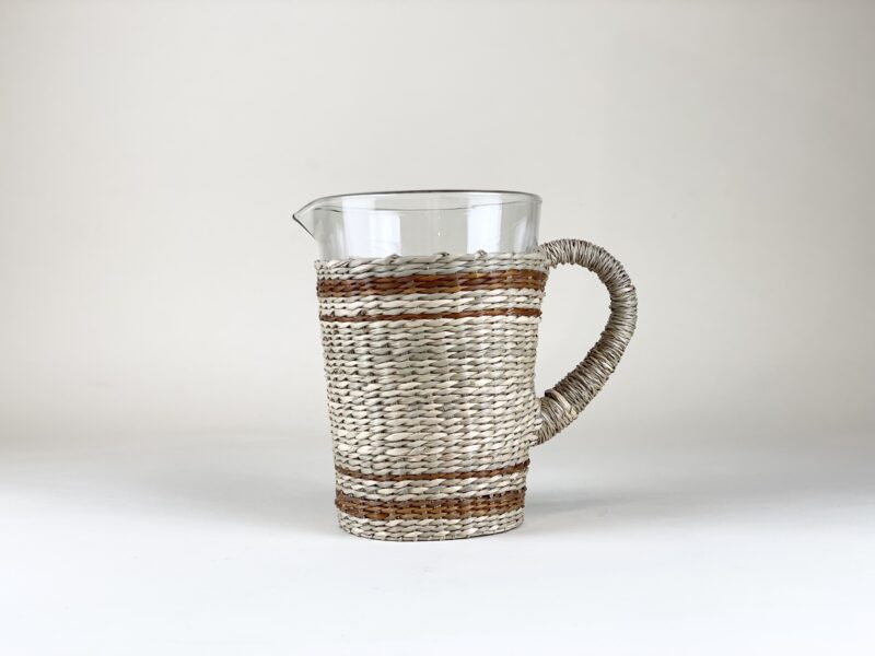 Seagrass Pitcher With Brown Stripe