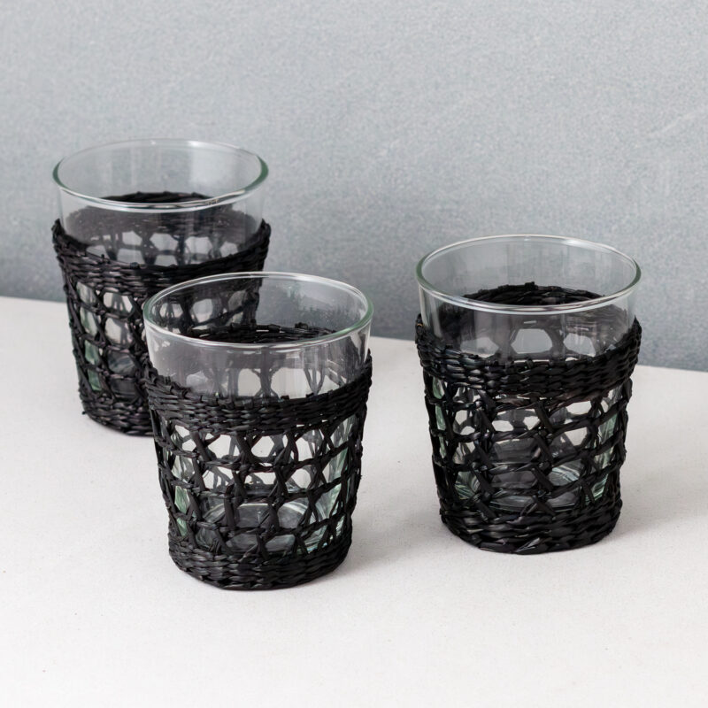 Seagrass Cage Tumbler, Black - Image 2