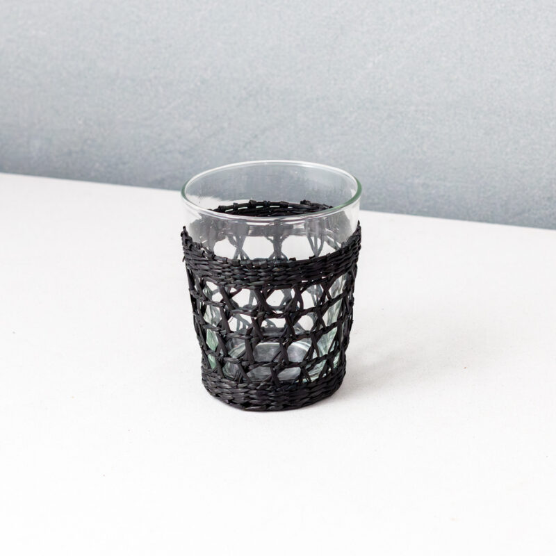 Seagrass Cage Tumbler, Black
