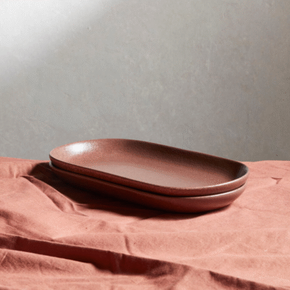 Gaia Large Platter, Mahogany