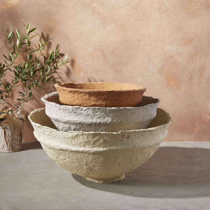 Koi Paper Mache Bowls Set of 3, Multi - Image 2