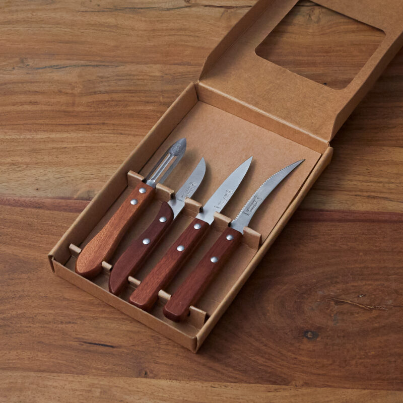 La Fourmi Outils de cuisine en bois naturel, lot de 4