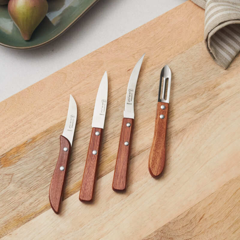 La Fourmi Outils de cuisine en bois naturel, lot de 4